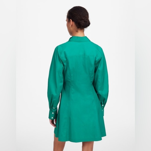 NWT Madewell Seamed Long-Sleeve Mini Shirtdress in Poplin - Picture 4 of 10